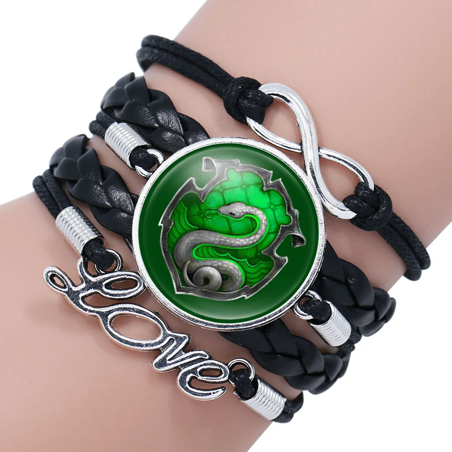 Hot Sale Hogwarts School Magic Academy Glass Cabochon Bracelets