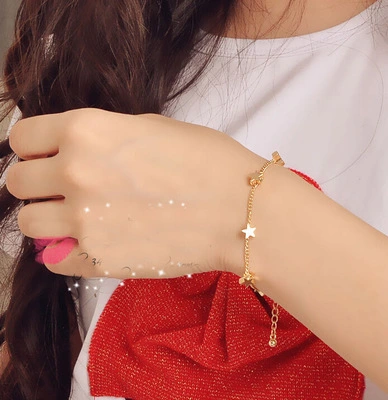 Fashion Golden Five-pointed Star Heart Bracelet Love Bracelet Korean Small Lady Stars Anklet Anklet Jewelry