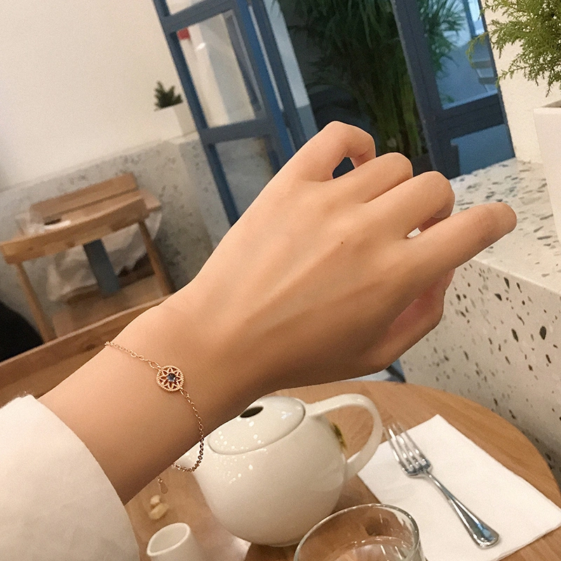 Blue glaze inlaid dream catching net Bracelet Korean version of simple personality temperament cold wind Baroque retro style hand string girl