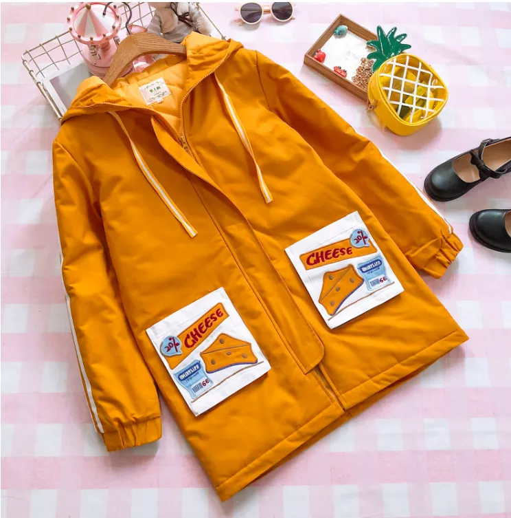 Winter new women's embroidery hooded long-sleeved cotton padded cotton padded long coat