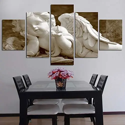 Modern Decorative Painting Inkjet Canvas Painting Five Angels