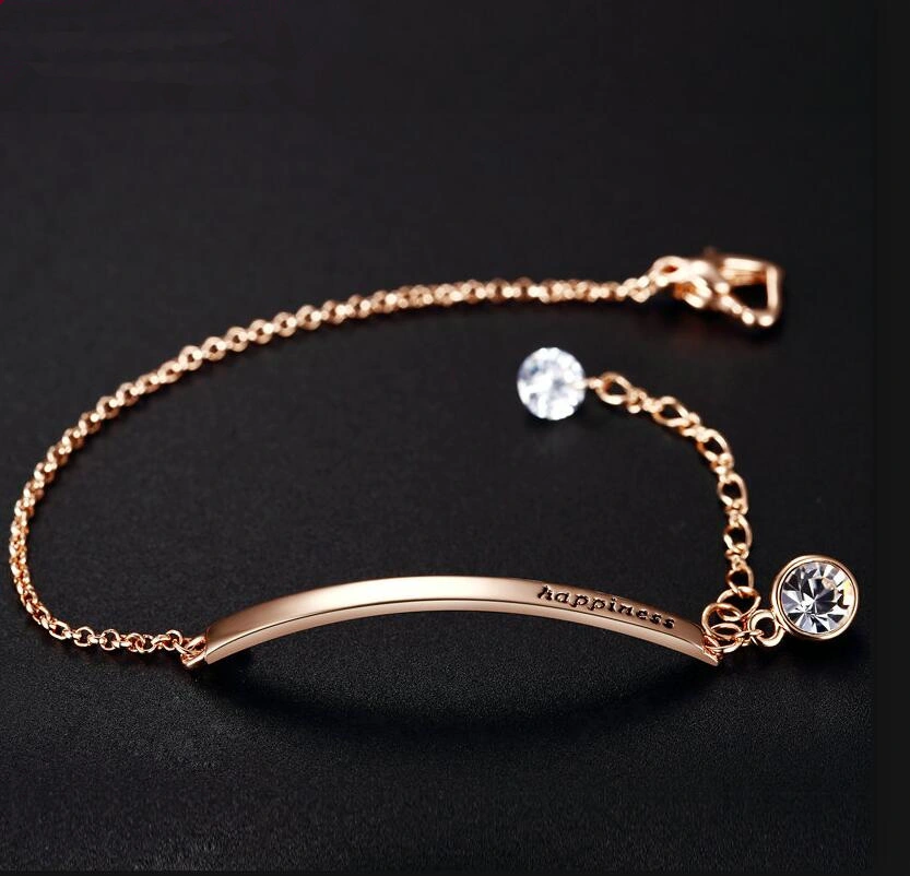 High Quality Ol Style Cubic Zirconium Gold Color Austrian Crystal Bracelet Jewelry Wholesale