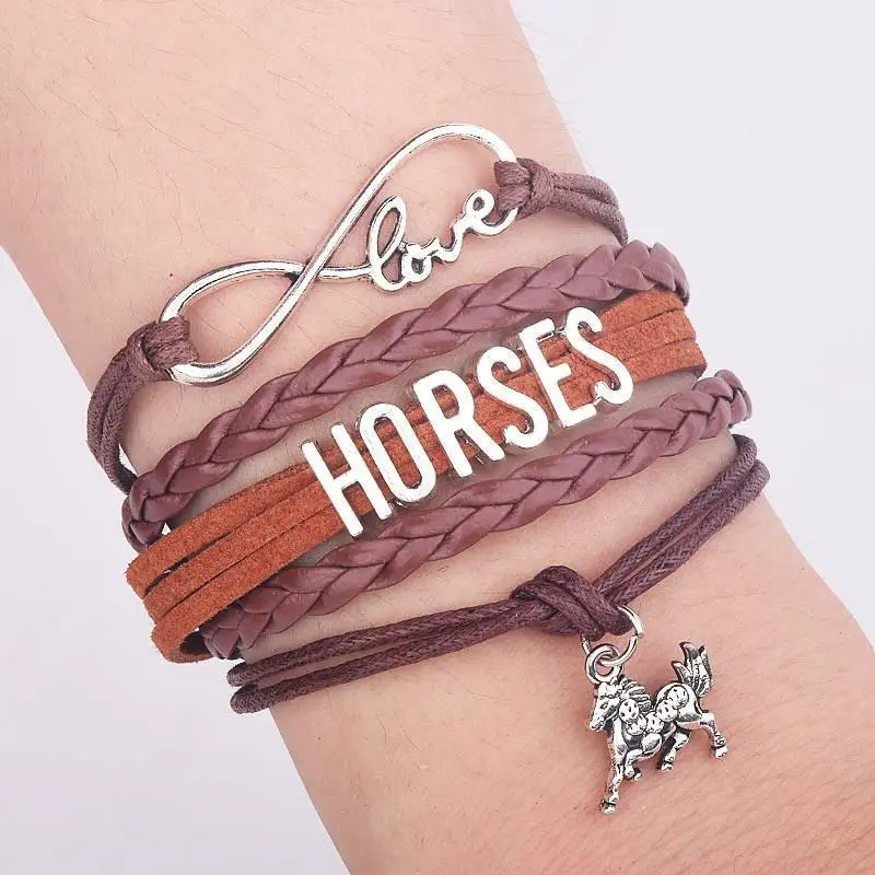 INFINITY LOVE FOR HORSES LEATHER BRACELET