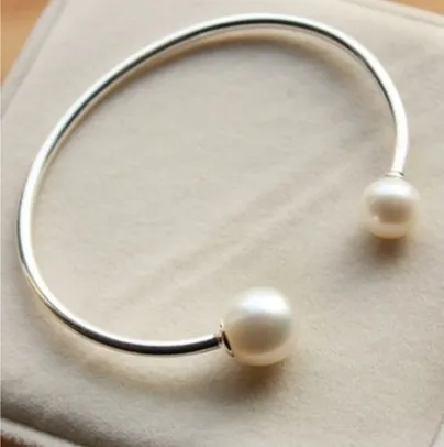 925 silver Korean Korean style inlaid pearl opening fashion bracelet