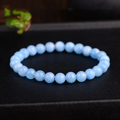 Natural Crystal Brazil Sky Blue Sea Sapphire Bracelet