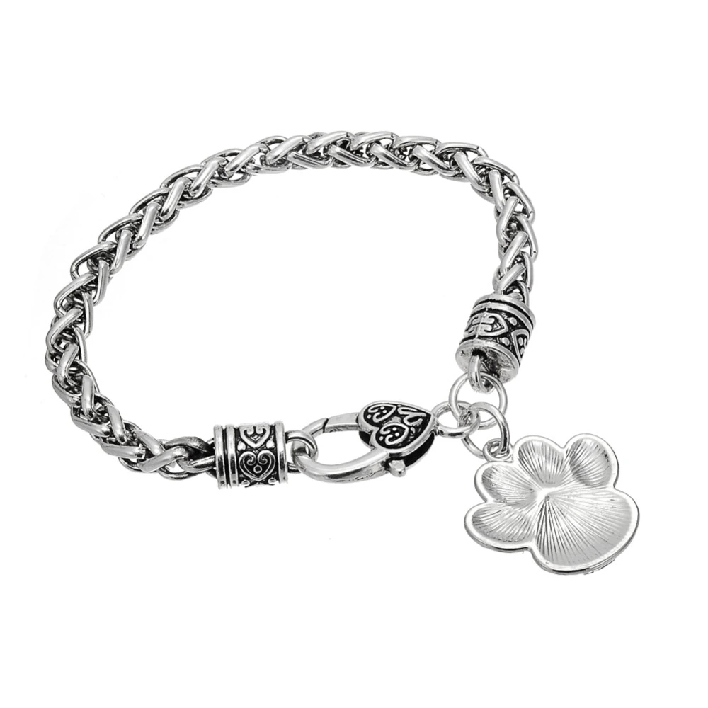 Cartoon animal footprints paw print pendant bracelet