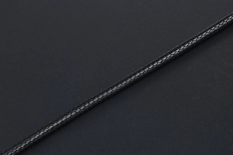Black Woven Linen Wax Rope Necklace