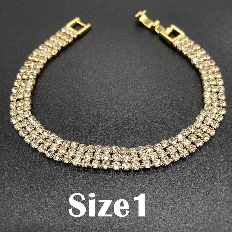 Ladies gold simple full diamond bracelet