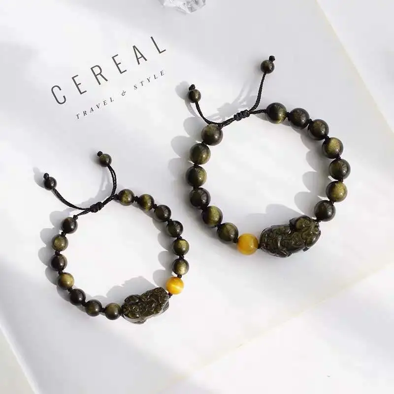 Colorful eyes jinyao stone couple bracelet