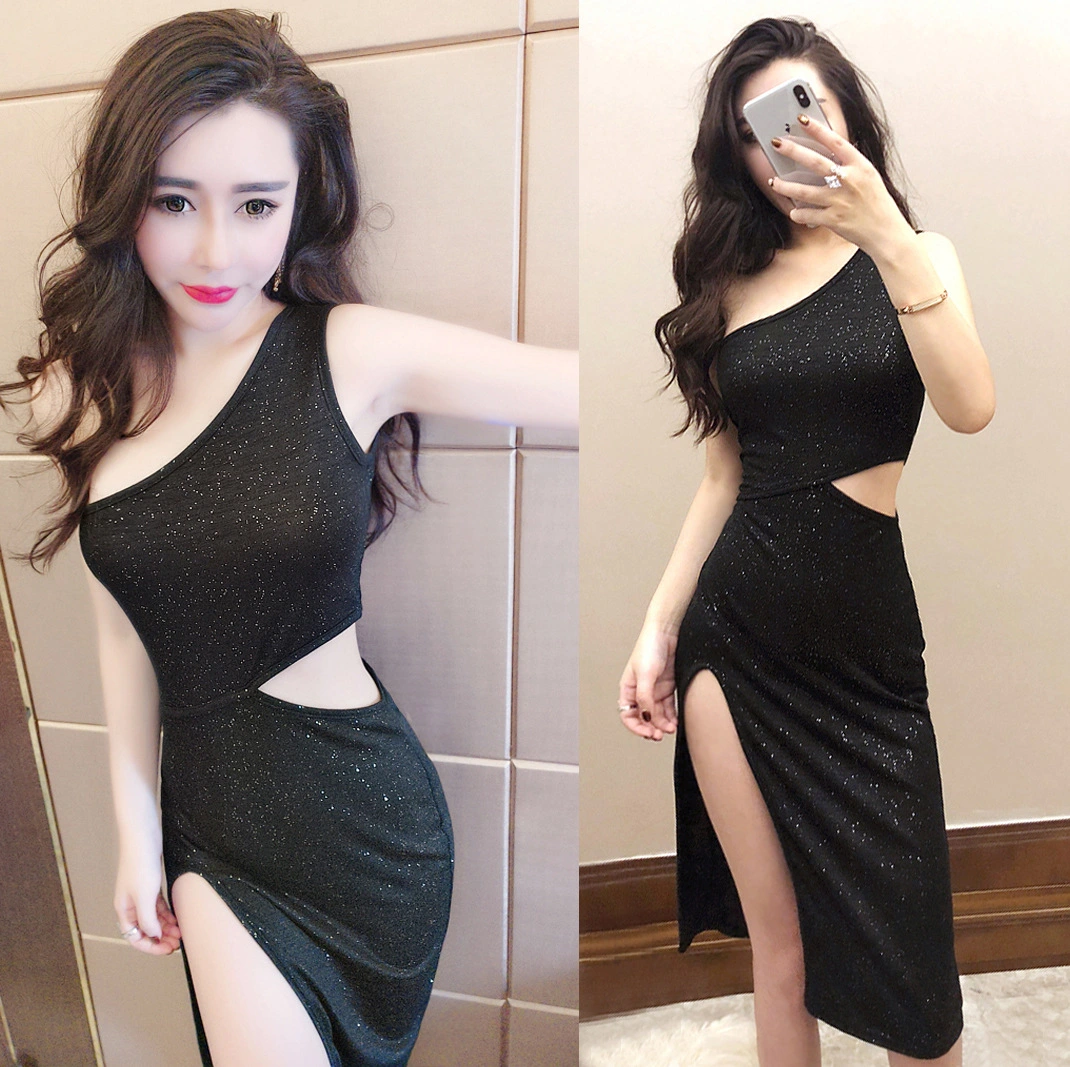 Irregular slit dress