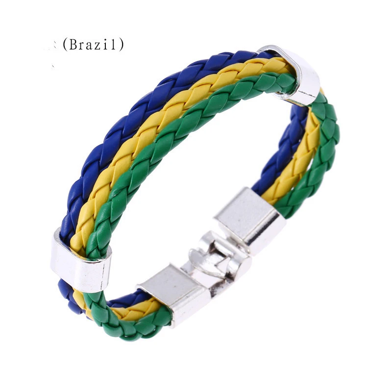 Flag Color Leather Bracelet PU Imitation Leather Bracelet