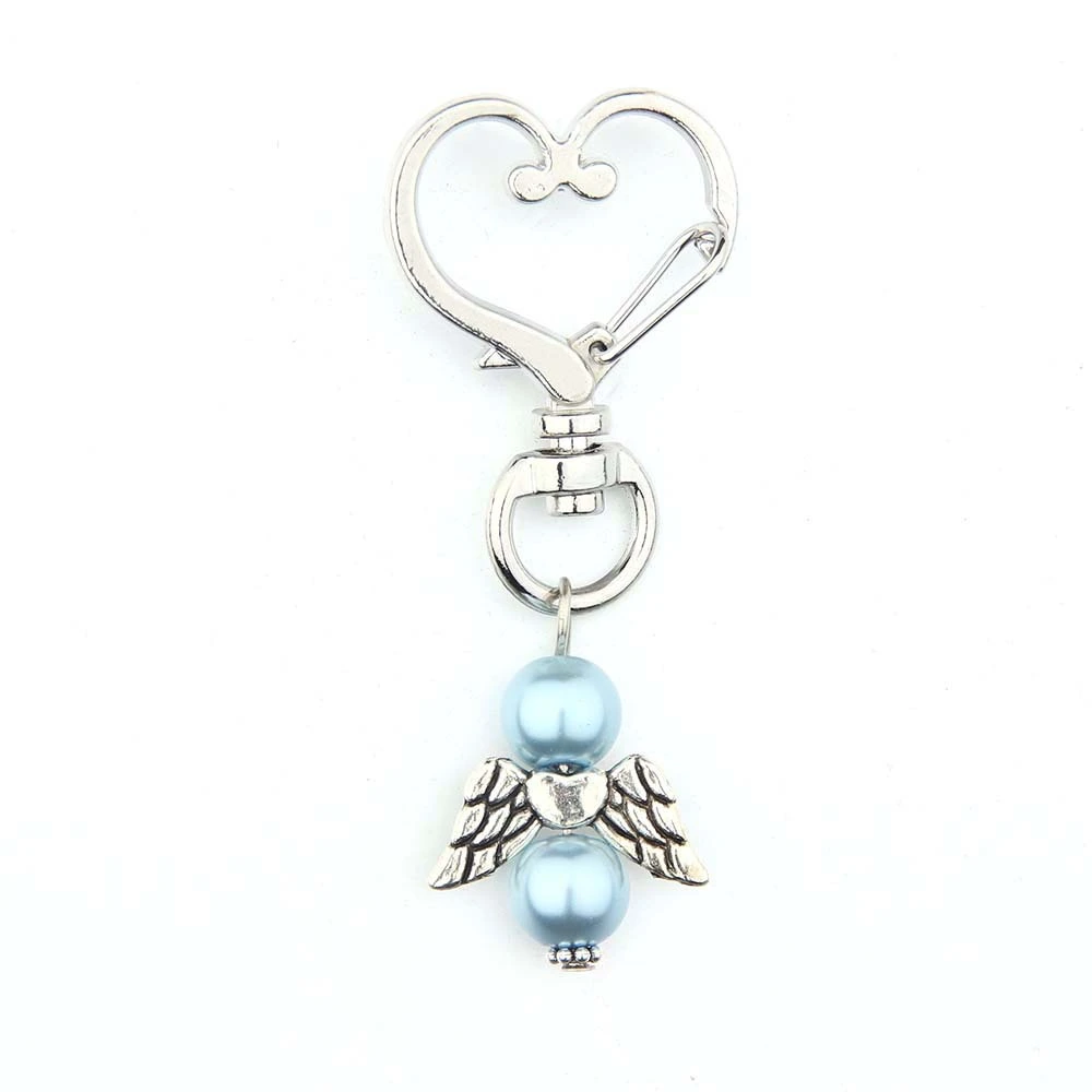 Baby Baptism Key Chain Angel Wing Pendant