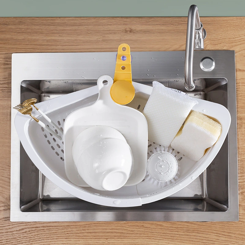 Kitchen drain basket sink shelf dish rack
