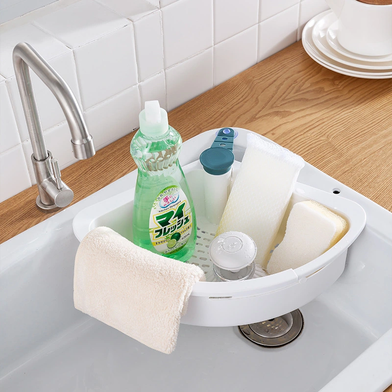 Kitchen drain basket sink shelf dish rack