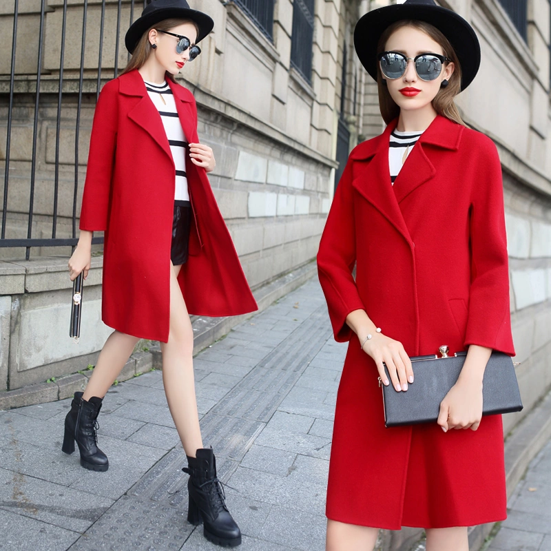 Open-shirt Fashion Splicing Temperament Fashion Casual Pure-color Long-sleeved Fall Wool Jacket 2021