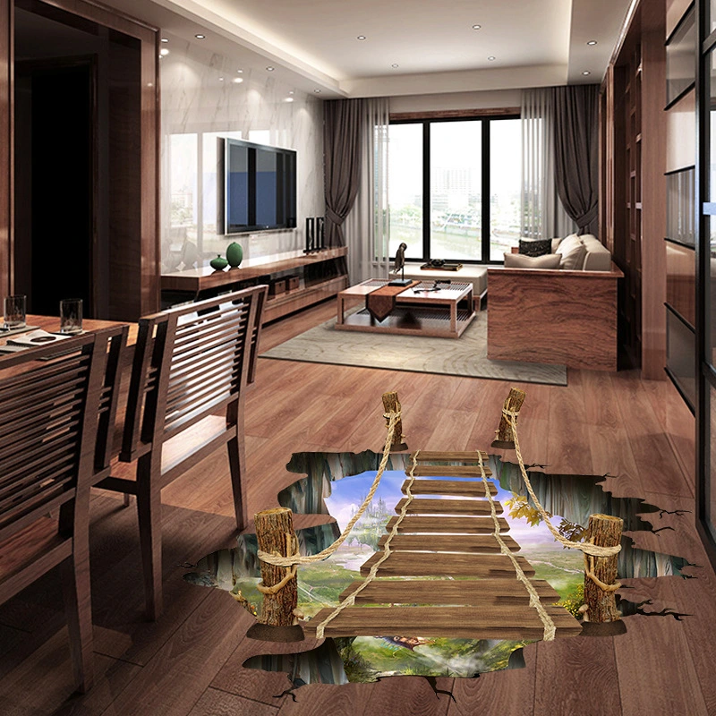 3D suspension bridge bedroom living room stickers