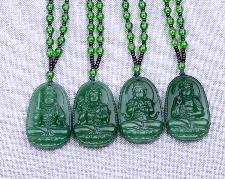 Green jasper zodiac eight patron saint pendant