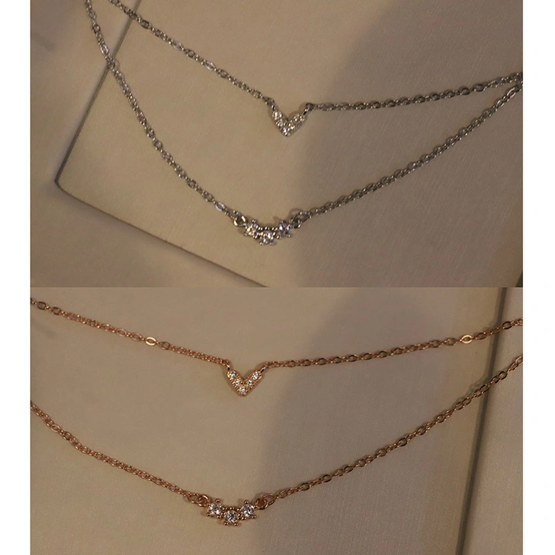 Love double adjustable clavicle chain