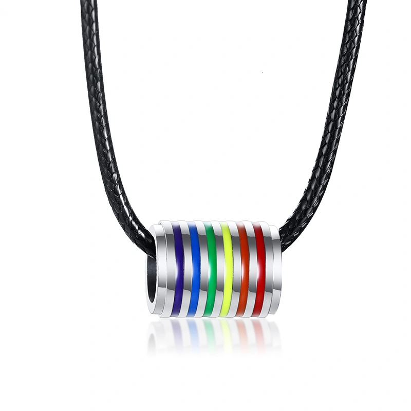 Rainbow Pendant Titanium Steel Necklace