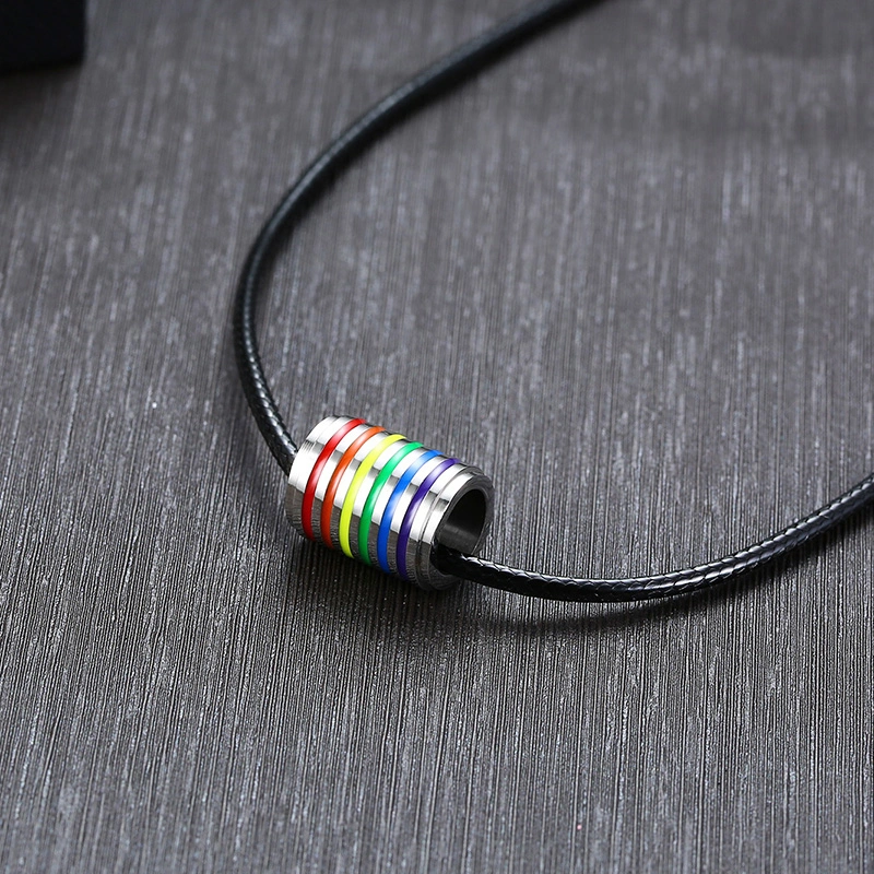 Rainbow Pendant Titanium Steel Necklace