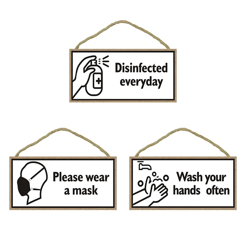 Epidemic Prevention Slogan Wooden Pendant