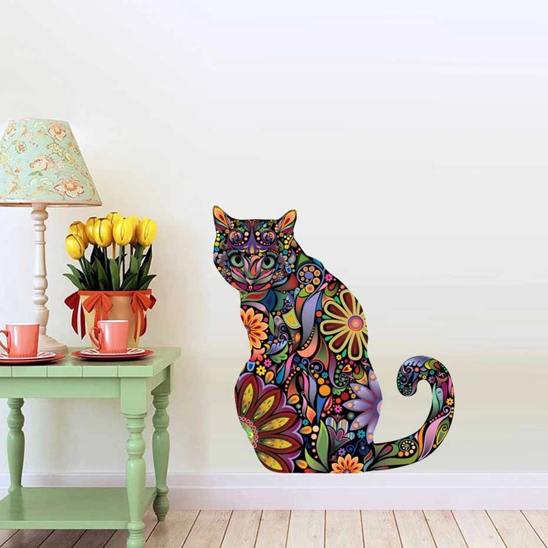 Three-dimensional color pattern cat pvc wall stickers children's room decoration graffiti creative stickers