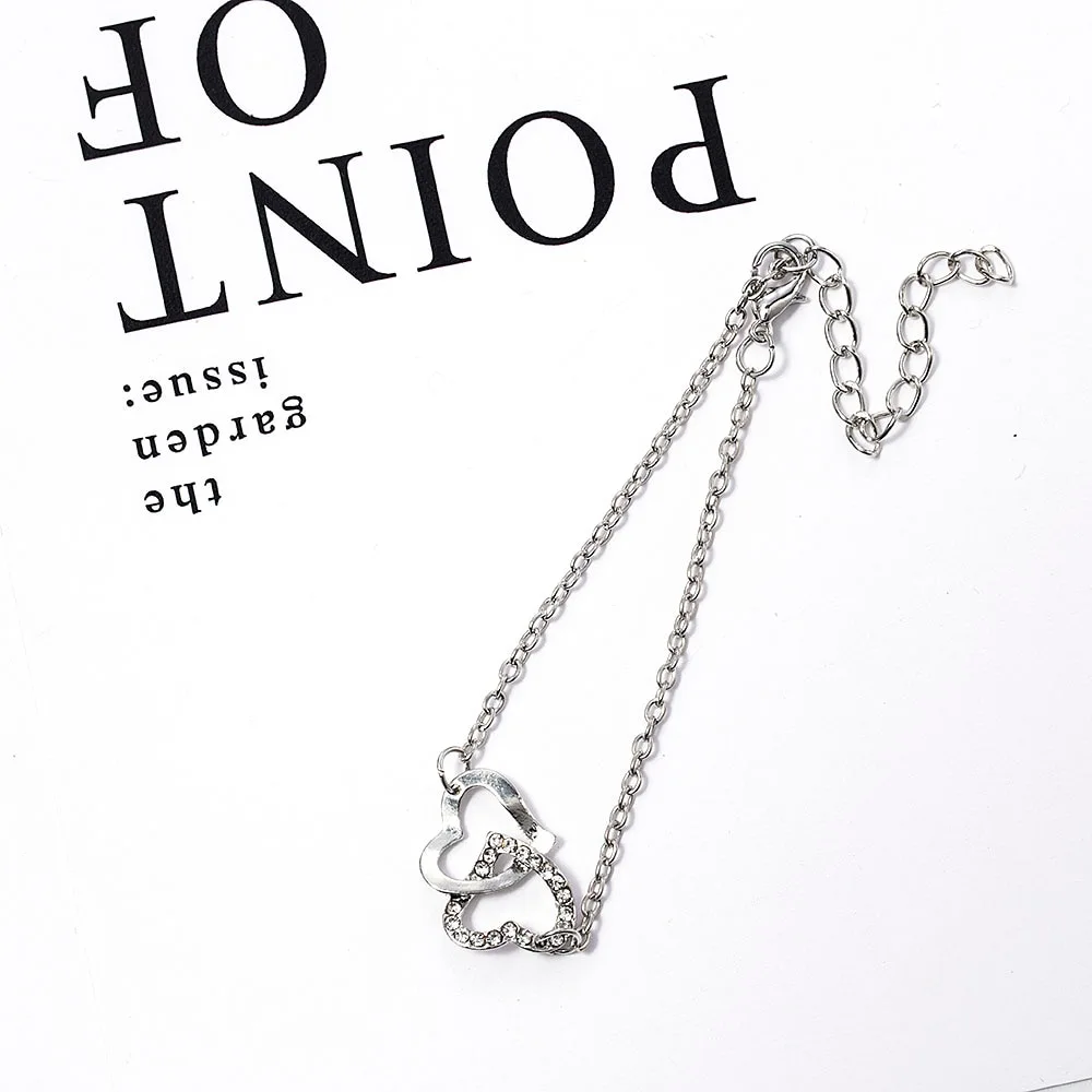 Simple Two Heart Bracelet In Europe And America