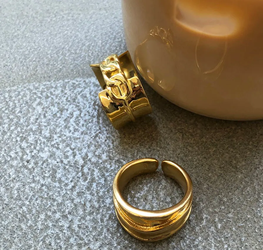 Geometric minimalist irregular ring design sense for women