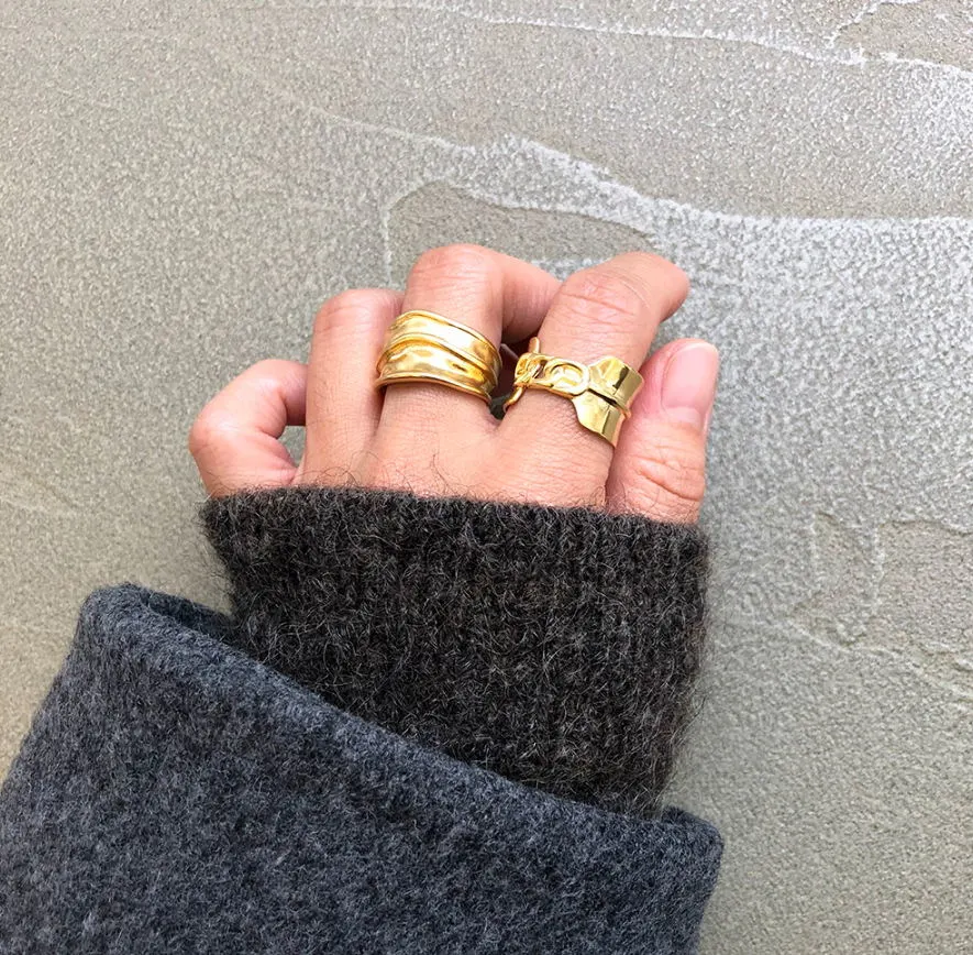 Geometric minimalist irregular ring design sense for women
