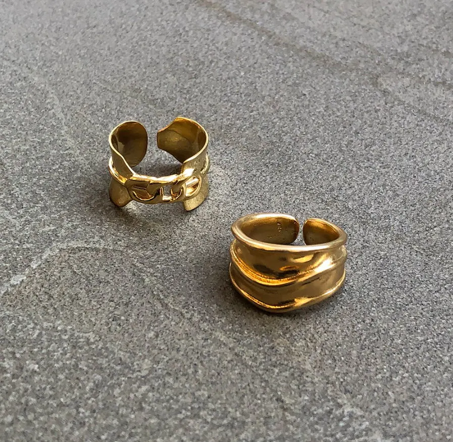Geometric minimalist irregular ring design sense for women