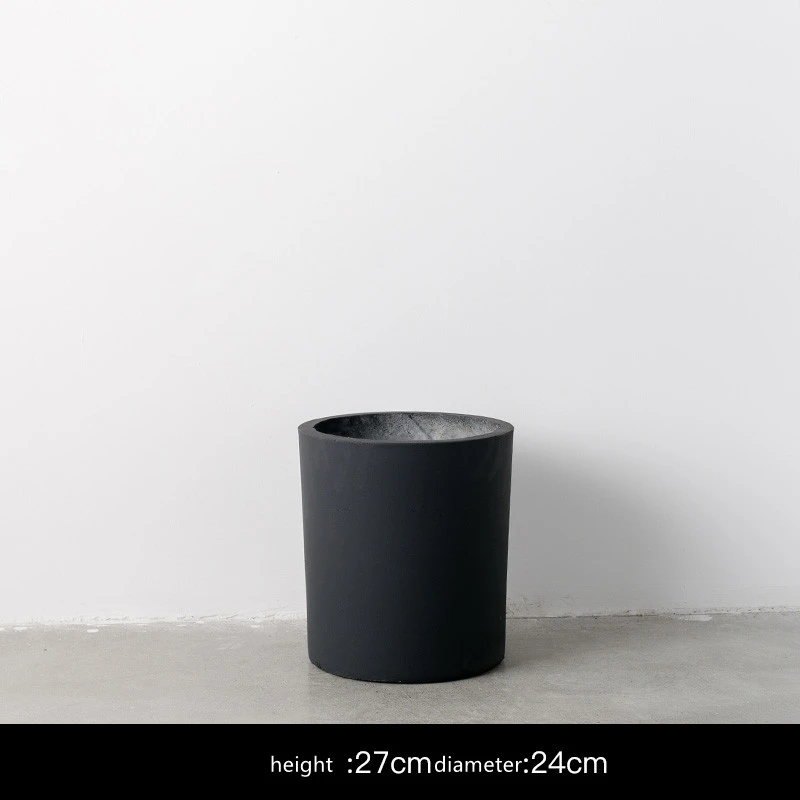 Nordic Style Cement Flowerpot Black And White