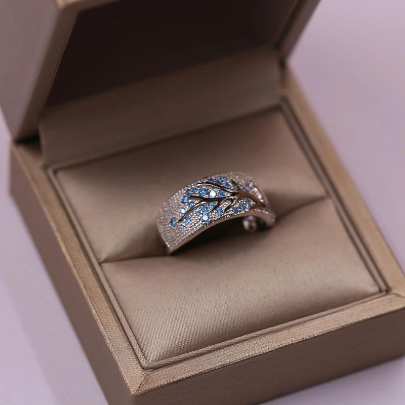 Forest Department Vintage Old Handmade Drip Glaze Design Leaf Twig Ring