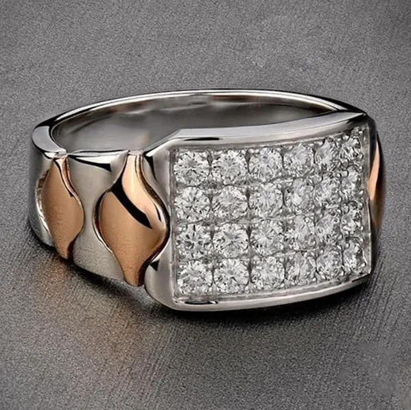 White copper plated silver fashion trend ring