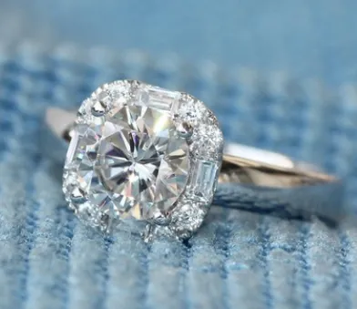 Round  Diamond Ring Female Europe And America Cross-border For Nightclub Queen Party Engagement Ring