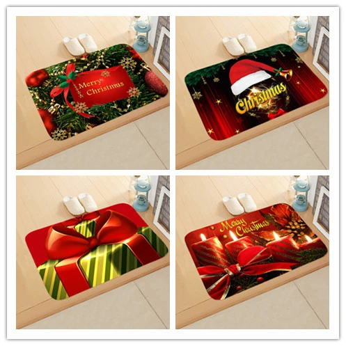 Christmas picture absorbent bathroom mat