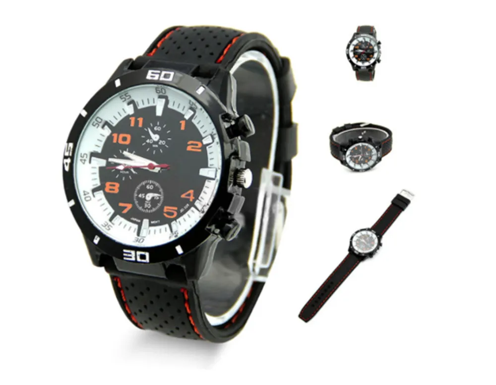 Men's Watch Sports Car Racing Silicone Car Line Watch Men's No Inside Shadow Student Sports Watch