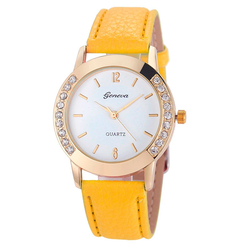 Bilateral Diamond Ladies Belt Casual Watch Geneva Women's Watch with Diamond British Watch