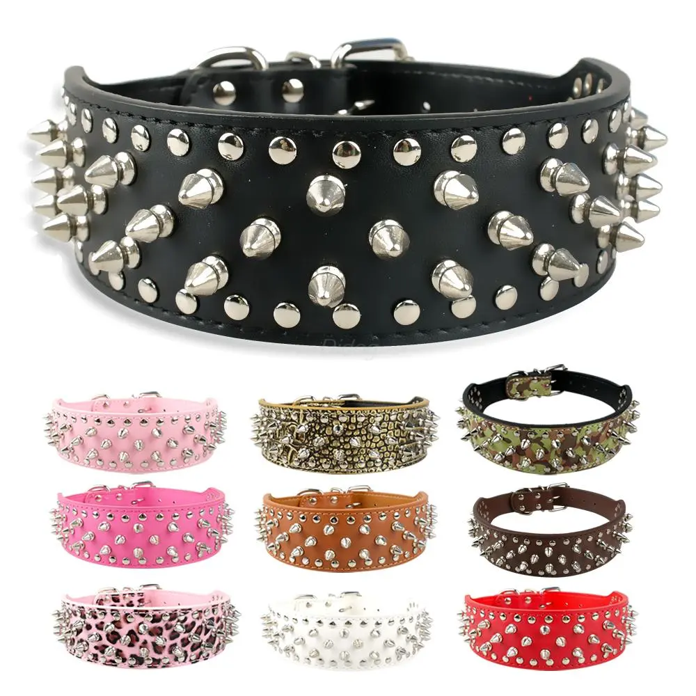 Pet collar large dog rivet collar