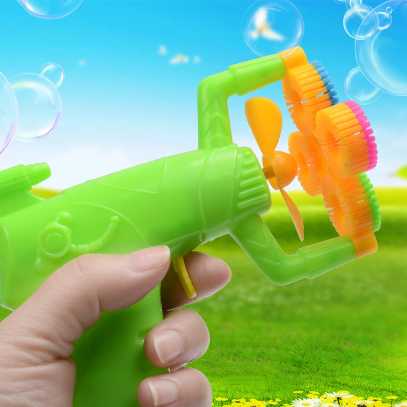 Electric Automatic Bubble Blower Maker Machine Gun with Mini Fan Kids Outdoor Sports Educational Toys 