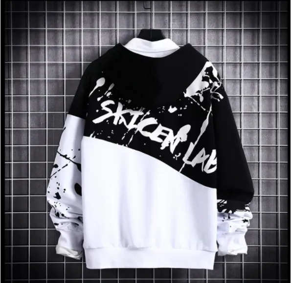 Hip hop print hooded sweatshirt