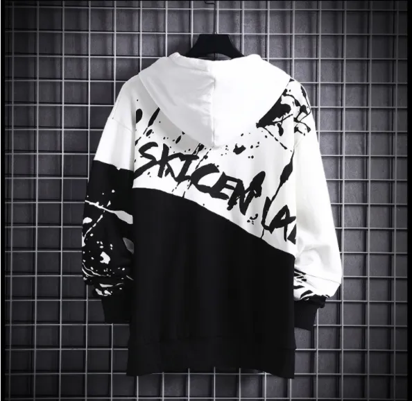 Hip hop print hooded sweatshirt