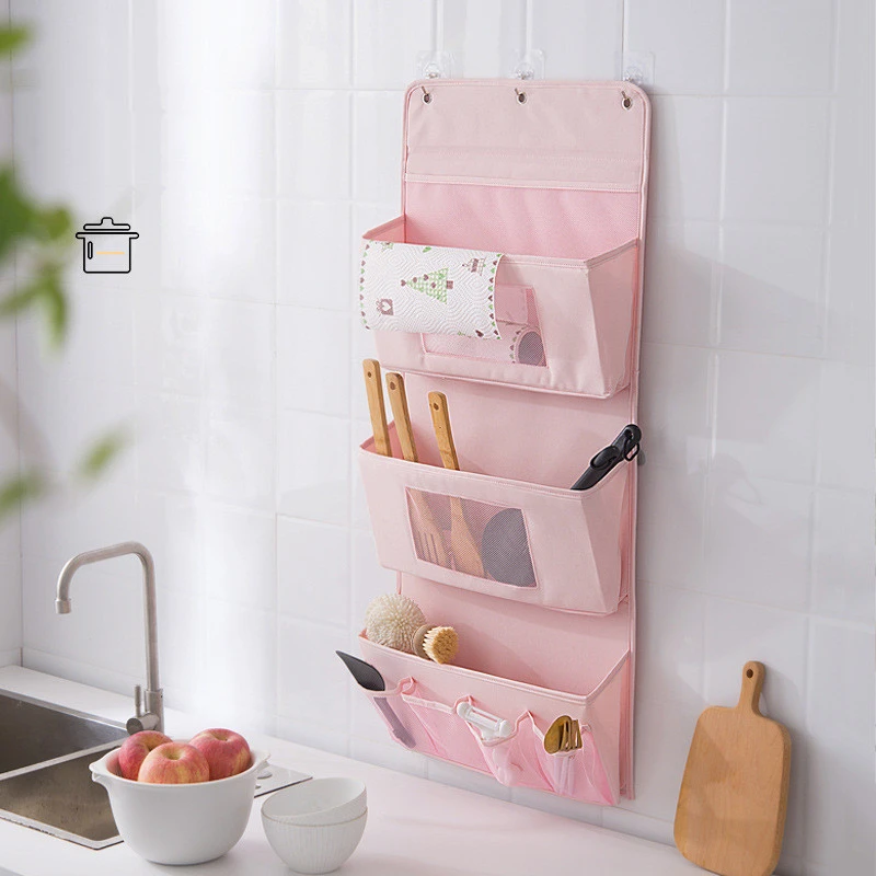 Wall-mounted multi-layer cloth hanging bag