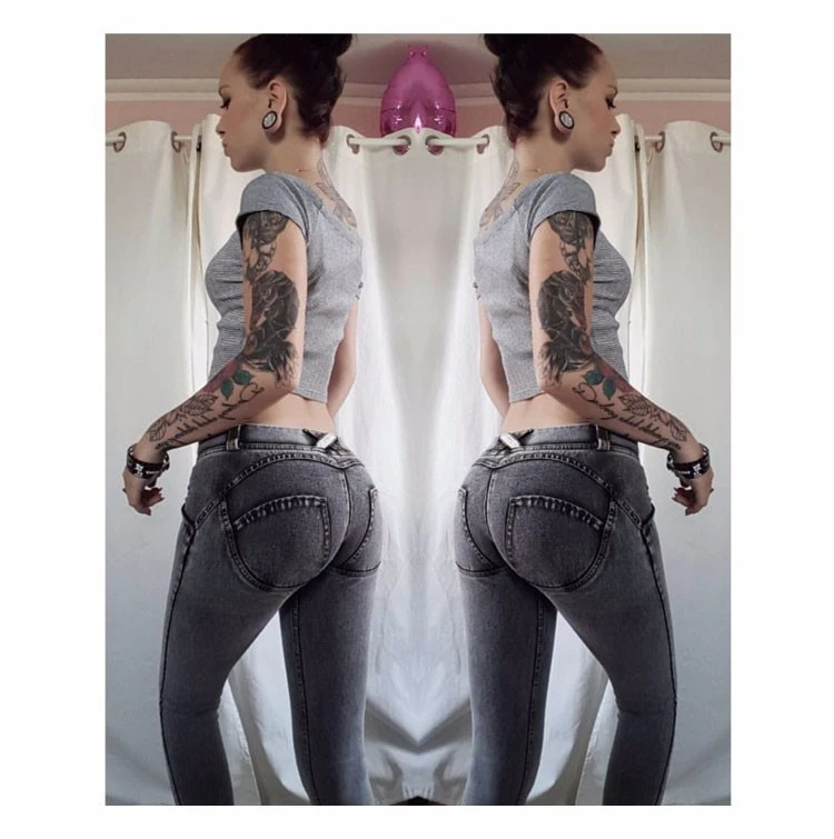 Peach hip jeans female beauty hip fitness yoga pants slim jeans