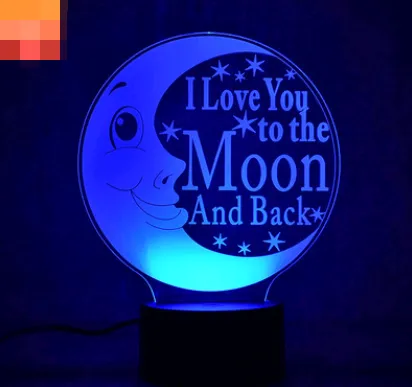 new LOVE moon 3D night light Smart home table lamp Energy-saving LED lamp