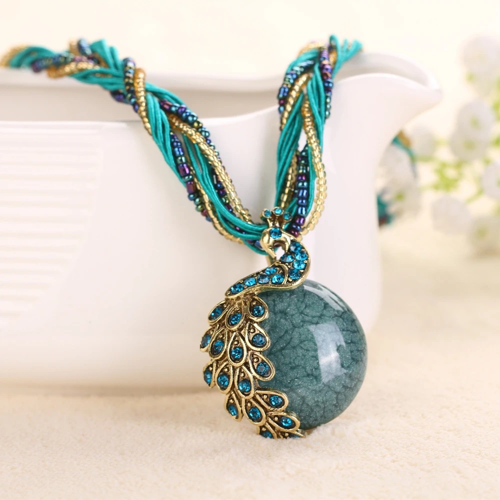 Ladies Ethnic StyleRrice Bead Woven Retro Necklace