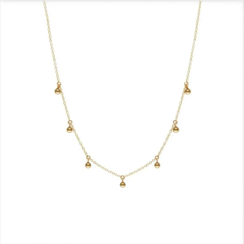 Pearl titanium steel gold plated necklace