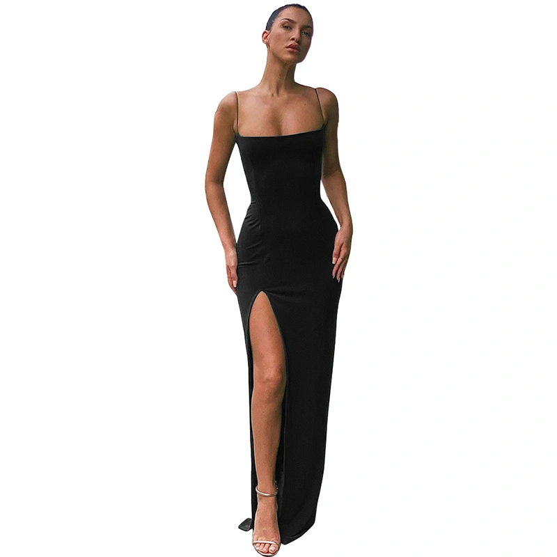 Slim-fit Split Halter Dress Halter Dress