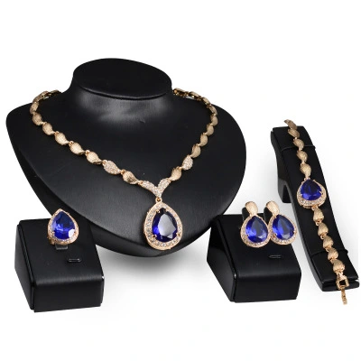 Four-piece necklace and earrings