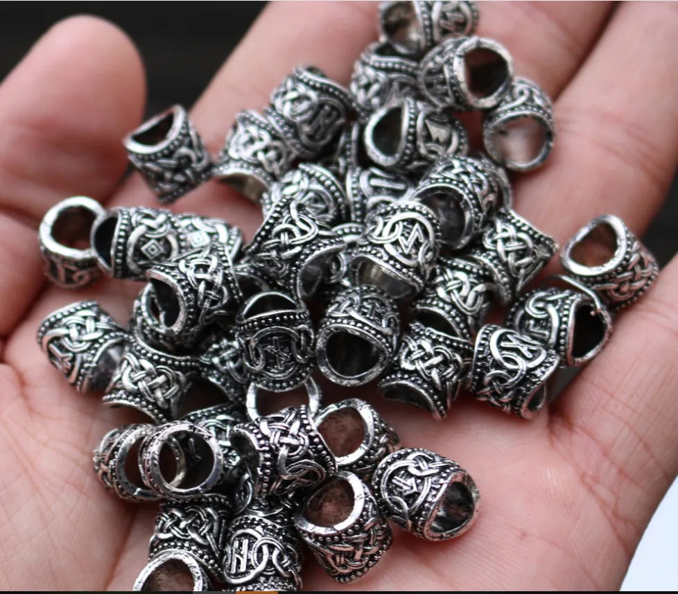 A set of 24 Viking Rune bearded beads