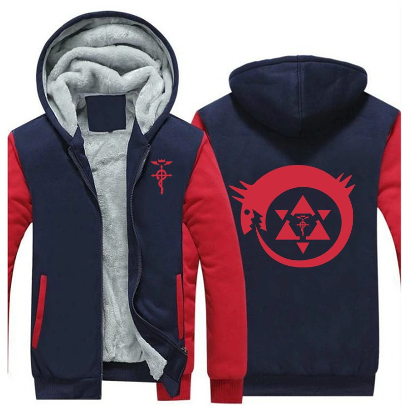 Casual Jacket Printing Plus Velvet Thick Hooded Sweater